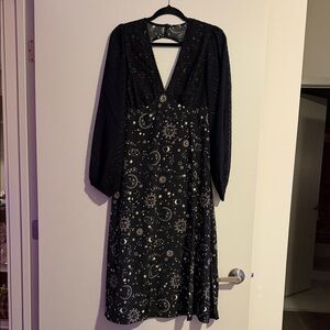 Black Celestial Print Women's dress